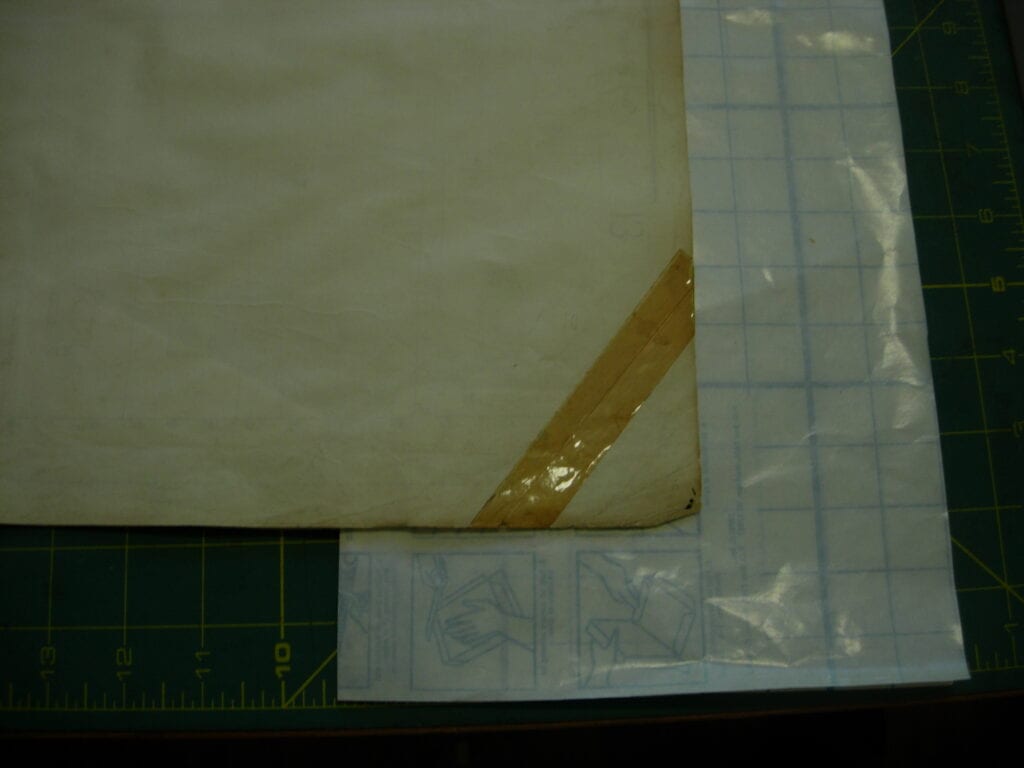Sanborn maps before treatment yellowed scotch tape