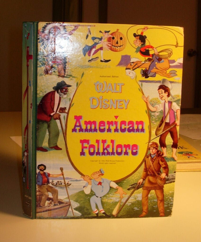 American Folklore after treatment original paper spine over new cloth spine